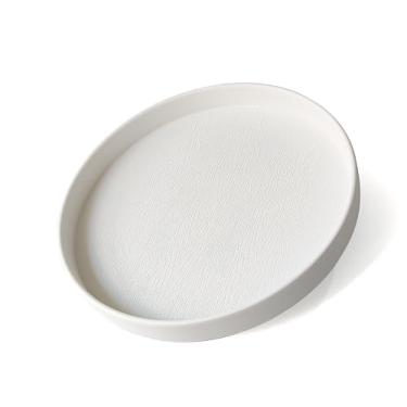 Imagem de VCREATC Bandeja branca redonda (24 cm) – bandeja de banheiro, organizador de balcão de cozinha, decoração de mesa de centro | decoração de fazenda, moderna e boho | perfume, sabão, bandeja essencial