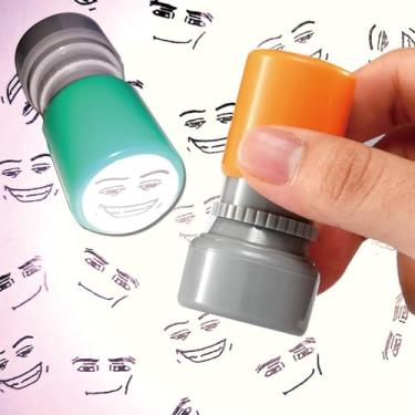 Imagem de Conjunto de carimbos faciais de personagens de jogos engraçados – Emoji sorridente e selo foto-sensível inspirado em jogos, carimbos de professores para prêmios de sala de aula, diário, álbuns de