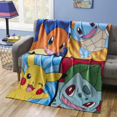 Imagem de Cobertor de personagem Pokémon – Cobertor Micro Raschel macio e aconchegante 116,8 cm x 152,4 cm – Cobertor leve de pelúcia ultra macio para meninos e meninas