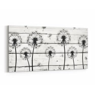 Imagem de Erosebridal Pinturas de flores de dente-de-leão, arte de parede em tela grande floral, impressões de pôster de casa de fazenda rústica, impressões em tela de porta de celeiro botânicas abstratas para