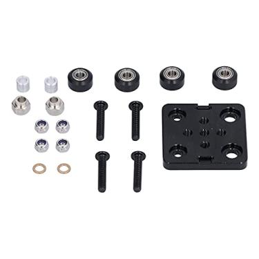 Imagem de Placa Transparente Tardia para Liga de Alumínio Durável Com Jogo de Rodas para o Kit de Acessórios de Impressora 3D, para V, Preto, 1 Pacote