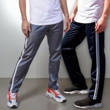 Imagem de KIT 2 Calças Masculina Esporte Treino Tecido Helanca Bolso Traseiro-Masculino
