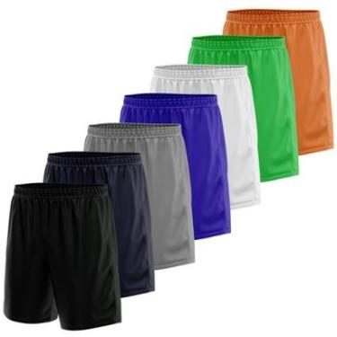 Imagem de Kit 7 Calção Short Futebol Basquete Vôlei Bermuda Dry Treino Academia-Masculino