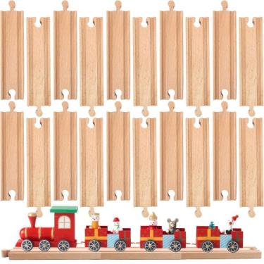 Imagem de Pacote de 20 trilhos de trem de madeira Kugliwa para a maioria dos pri