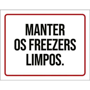 Imagem de Kit 5 Placas Sinalização - Manter Os Freezers Limpos