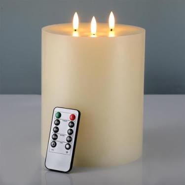 Imagem de Vela de pilar LED sem chama Lamp Retisee 15 cm x 20 cm Marfim