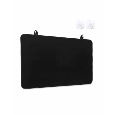 Imagem de Capas de fogão para fogão elétrico 71 x 51 cm, protetor de fogão de vidro preto resistente ao calor, cor sólida preto puro, simples, minimalista, arte, cerâmica, fogão, bancada, tapete, cobertura de