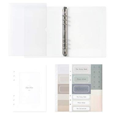 Imagem de Monolike Conjunto de álbum de fotos translúcido A5 com 6 anéis – serve para imagens de 10 x 15 cm