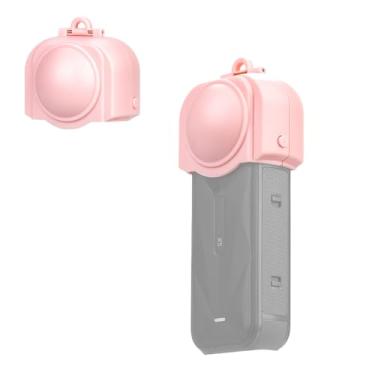 Imagem de CAPART Capa protetora de lente ABS para lente de câmera Insta360 X5, protetor de lente à prova de arranhões e poeira (rosa)
