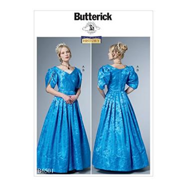 Imagem de Butterwick Fantasia feminina com estampa de corpete histórico e vestido de costura, tamanhos 6 – 14