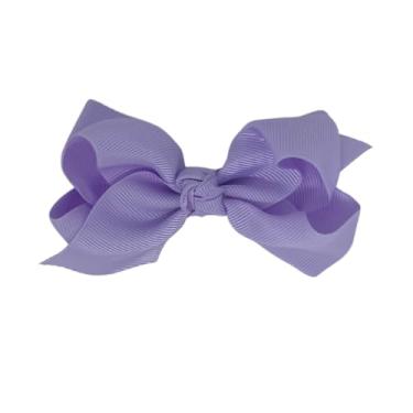 Imagem de Laço Boutique Infantil Tamanho P 7x3 Cm em Gorgorão com Presilha Bico de Pato e Diversas Cores (Lilas)