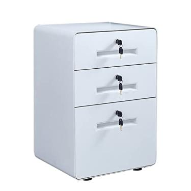 Imagem de Armário de arquivo de arquivo de metal para armário de armazenamento A4 ou tamanho carta sob a mesa, gaveta 3/4, L 43 cm × A 25,5 pol. × P 15,7 cm móveis de escritório doméstico (cor: 3 gavetas)