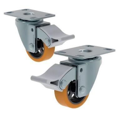 Imagem de Rodizio Giratório 2 pol. Roda ferro com PU 80 KG Schioppa C/freio ( 2 