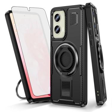 Imagem de Asuwish Capa de celular para Motorola Moto G Stylus 5G 2024 com protetor de tela de vidro temperado e suporte de anel à prova de choque com suporte protetor de celular de camada dupla para celular G5