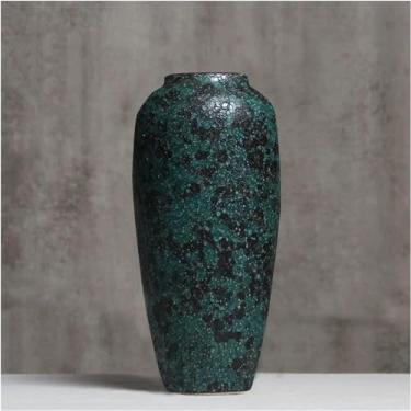 Imagem de AKALNNB Vaso de cerâmica azul escuro chinês tradicional, decoração de casa, vaso de barro, móveis de superfície áspera fina