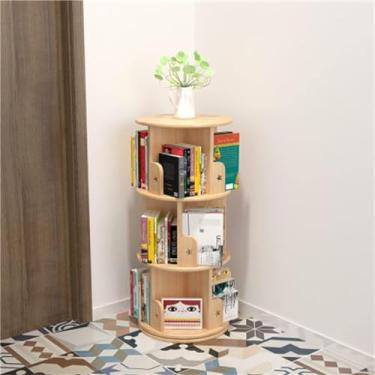 Imagem de AKALNNB Estante rotativa para livros estante rotativa estante giratória de madeira maciça prateleira de exibição multicamadas rack de CD jornal estante A4, 40 × 127 cm/15,7