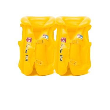 Imagem de Kit 2 Boia Infantil Colete Inflavel Piscina Verão Diversão (AMARELO)