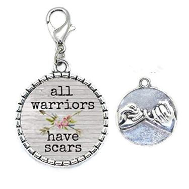 Imagem de Ni36uo0qitian0ozaap Todos os guerreiros têm cicatrizes fecho lagosta, puxador de zíper com pingente inspirador, presentes para ela, sobreviventes de câncer, com ornamentos de flecha, TAP236
