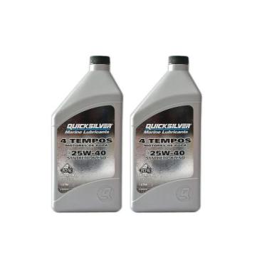 Imagem de Lubrificante Quicksilver 25w40 4 Tempos 1 Litro Kit Com 2 Litros - Mer
