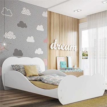 Imagem de Cama Solteiro com Colchão Incluso 88 x 188 cm 100% Mdf Safira Multimóveis Fg2761 Branca