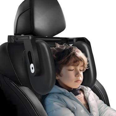 Imagem de Travesseiro de encosto de cabeça para carro, espuma viscoelástica espessa, encosto de cabeça para assento de carro ajustável de 180°, travesseiro de suporte de pescoço ajustável de viagem para dormir