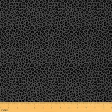 Imagem de Tecido com estampa de leopardo da The Yard 91,4 cm C x 149,9 cm L, tecido de estofamento de pele de animal selvagem para cadeiras de costura de sofá, chita africana preta, decoração de vida selvagem