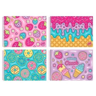 Imagem de Caderno de Desenho Memórias da Lari Cartografia Espiral 1 Matéria 80 Folhas - Animativa