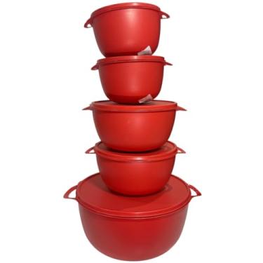 Imagem de Kit Jogo de Cozinha c/15 Potes de Plastico Hermetico Resistente Ideal para Armazenar Alimentos+Jarra(Kit 5 Peças - VERMELHO)