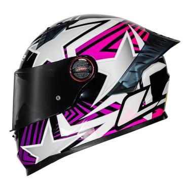 Imagem de Capacete LS2 FF358 Pro Estellar Preto Branco e Rosa, 58