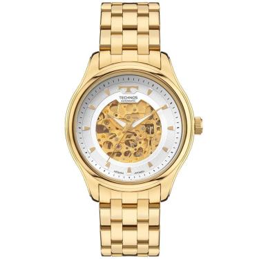 Imagem de Relógio Technos Masculino Ref: 8n24ar/1k Automático Esqueleto Dourado
