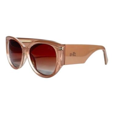 Imagem de Óculos de sol redondo armação bege e lente degradê polarizada - Solk E