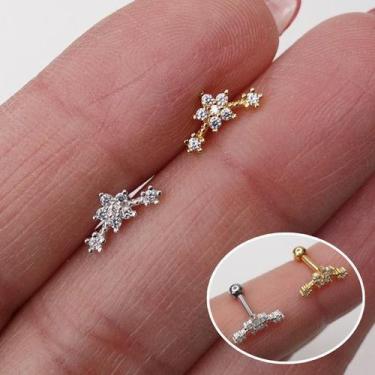 Imagem de MICROBELL RETO PRATA 925 CASCATA FLOR - Acessório de Piercing - no-bra