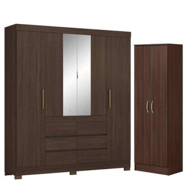 Imagem de Guarda Roupa Casal Cádis com Sapateira Multiuso Golden Café - Demóbile
