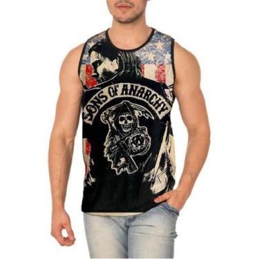 Imagem de Regata Sons Of Anarchy Blusa Filhos Da Anarquia 189 - smoke, Preto, P