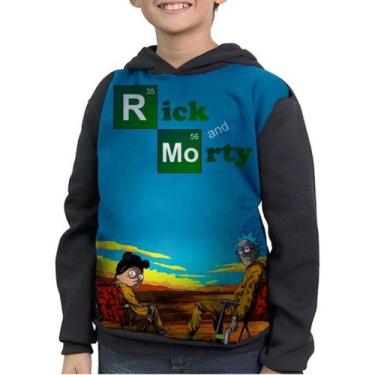 Imagem de Casaco Moletom Infantil Rick And Morty Breaking Bad - smoke, Preto, 14