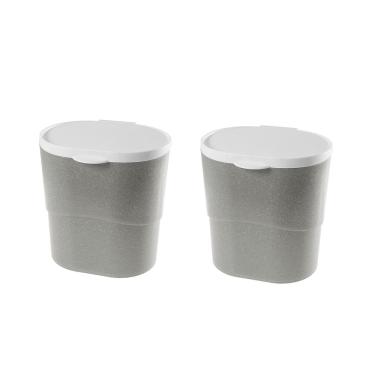 Imagem de Lixeira Cinza ECO Tampa Branca 2,7L Pia Banheiro 2un