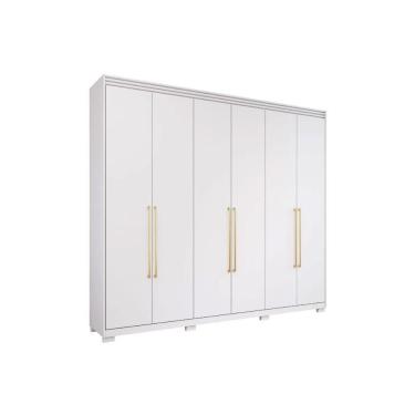 Imagem de Guarda Roupa 6 Portas E 5 Gavetas C- 1 Espelho Interno Aurora Branco - Panan