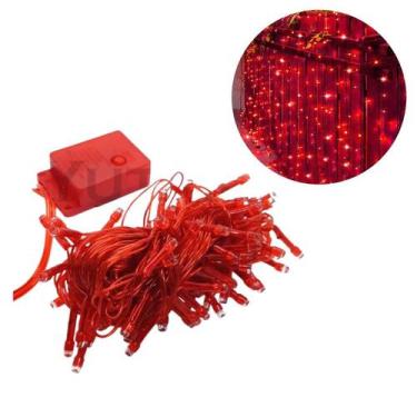 Imagem de Kit 6 Pisca Pisca 220v Natal Led 100 Lâmpadas 8 funções 8 Metros Verme