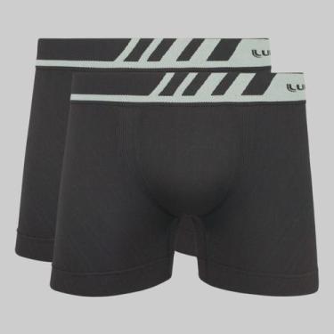 Imagem de Kit 2 Cuecas Lupo Boxer Microfibra Sem Costura 00671, Chumbo, G