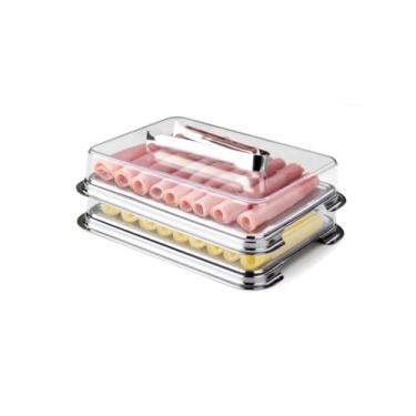 Imagem de Conjunto Porta-Frios Retangular Forma Inox Vision 21,5 x 16 x 8 cm - 3 peças