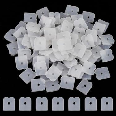 Imagem de 100 peças de tampas de silicone para costura de barbatanas de poliéster Rigilene branco 12 mm de colarinho, espartilho pontas de desossagem em espiral, plugue de silicone para suporte de modelador