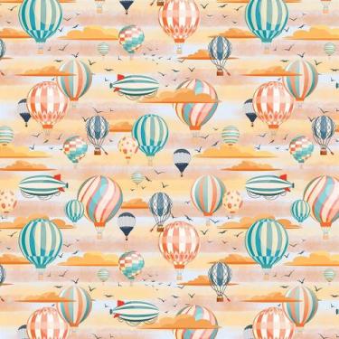 Imagem de Tecido Tricoline Balões e Dirigível - Coleção Afetos - Peripan - 50 x 