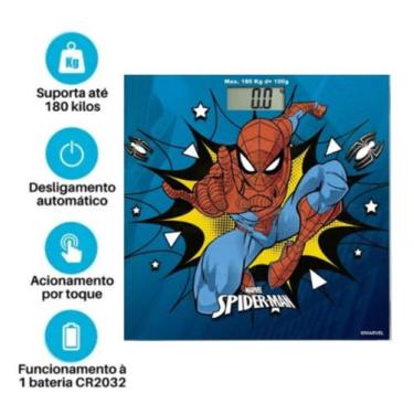 Imagem de Balança kg Digital Homem Aranha Marvel Multilaser Saúde - Hc097