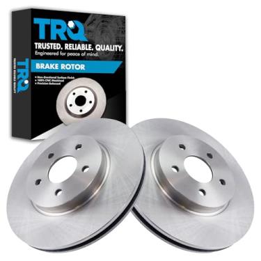 Imagem de TRQ Conjunto de pares de rotores de freio a disco dianteiro esquerdo e direito compatível com 02-08 Jaguar X-Type