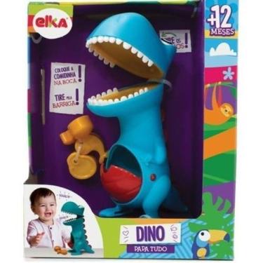 Imagem de Dinossauro Dino Papa Tudo Brinquedo Didático Acessórios Elka, Verde Ág