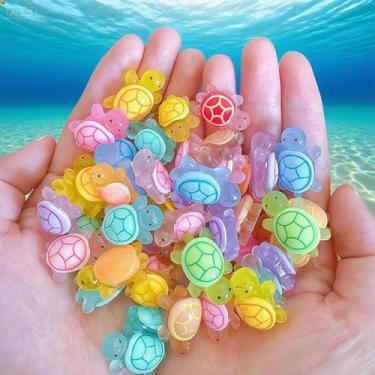 Imagem de 25 peças de mini tartarugas de resina, figuras de animais pequenos em miniatura para casa, jardim, paisagem, aquário, faça você mesmo