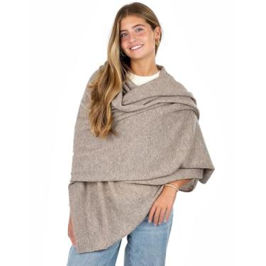 Imagem de Velanio Cashmere Cachecol luxuoso de malha para viagem, estola pashmina, cachecol para todas as estações para mulheres, mistura de lã de caxemira