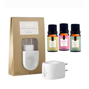 Imagem de Kit Aromatizador Elétrico Bivolt Original Via Aroma com 3 Essências 10ml Lavanda Francesa I Bamboo I Capim-Limão