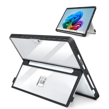 Imagem de Capa para Microsoft Surface Pro 11/10/9/8 de 13 polegadas, com capa para stent, capa resistente à prova de choque multifuncional compatível com teclado tipo capa, material TPU (semitranslúcido)