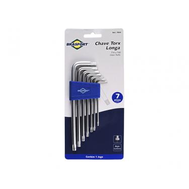 Imagem de Chave Torx Longa Brasfort Jgo 7Pcs T10-740 Blister 7834